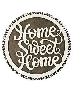 Suport oale traforaj din lemn Home Sweet Home 20 cm 