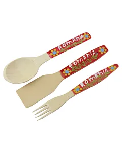 Set tacamuri decorative din lemn 25 cm 