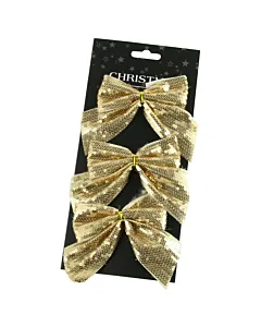 Set 3 fundita cu paiete Auriu 10 cm