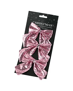 Set 3 fundita cu paiete Pink 10 cm