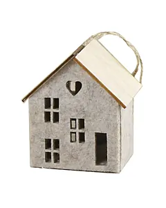 Ornament de brad Casuta din pasla 8 cm Diverse culori