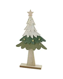 Ornament decorativ Brad din lemn si pasla 28 cm Diverse culori