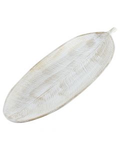 Platou decorativ din lemn Frunza 40x15x3 cm