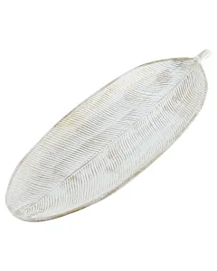 Platou decorativ din lemn Frunza 40x15x3 cm