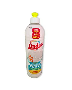 Lindor Detergent Mandorla 900 ml – detergent lichid pentru vase cu parfum de migdală, Made in Italy