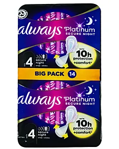 Always Absorbante 14 buc Size 4 Platinum Secure Night