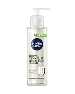 Nivea Men Gel de curatare fata si barba cu pompa 200 ml Face+Beard Sensitive