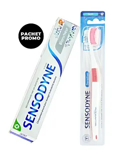PROMO Sensodyne Pasta de dinti 75 ml Blancheur+Periuta de dinti 1 buc Sensitive Soft