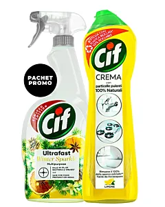 PROMO Cif Crema abraziva 500 ml + Cif Solutie Curatat multisuprafete cu pompa 750 ml 