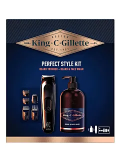 Gillette Kit Barbati Cu Aparat de Tuns (Braun) Si Gel Pentru Barba si Fata 350 ml King C 