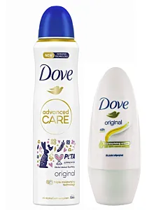 PROMO Dove Spray deodorant femei 200 ml Original Advanced Care + Dove Roll-on 50 ml Original