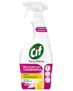 Cif Solutie curatat multisuprafete cu pompa 650 ml Cu Inalbitor Limone