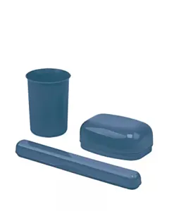 Set baie:Pahar+Suport Periuta+Savoniera Diferite culori