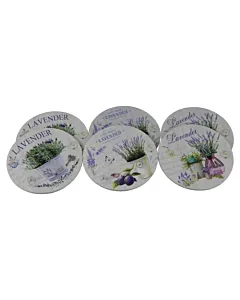 Set 6 suporturi pahare din lemn 10 cm Lavender