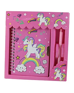 Agenda cu pix si lacat, in cutie decorativa Unicorn 18x19 cm (diferite modele)
