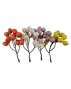 Set 4 Crengute decorative cu oua colorate 12 cm