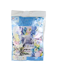 Set aranjament party cu baloane si accesorii 117 piese Happy Birthday