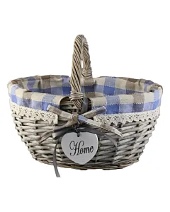 Cos din rachita cu maner si husa 28x22 cm Home Carouri