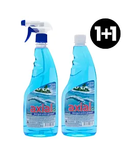 Set Axial Soluție curățat geamuri 750 ml + rezervă Ocean Clear – curățare fără urme și parfum proaspăt