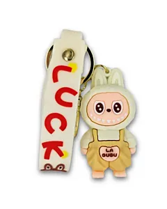 Breloc Labubu crem cu mascotă veselă