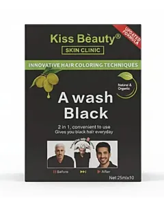 Kiss Beauty Sampon colorant de culoare neagra cu ulei de masline 25 ml x 10 buc Black