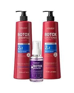 Pachet Kormesic Botox & Keratin – șampon 800 ml, balsam 800 ml, ulei 100 ml