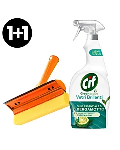 Promo Cif Soluție curățat geamuri Vetri Brillanti + GRATIS racletă York cu burete – curățare fără urme și strălucire perfectă