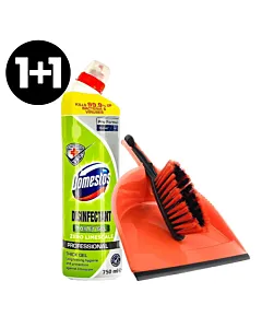 Promo Domestos Gel curățat WC Zero Limescale + GRATIS Azur set făraș și perie clip – curățenie completă și igienă antibacteriană