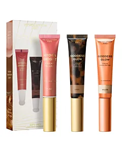 Revolution Pro Set Cream Wand Trio (bronze/15ml + highlighter/15ml + blush/12ml)Light