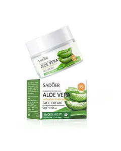 Sadoer Aloe Vera cremă față hidratantă și răcoritoare, 98% extract aloe vera