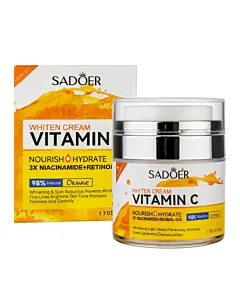 Sadoer Cremă iluminatoare cu vitamina C și niacinamide 50 g – uniformizare, hidratare și strălucire naturală pentru ten