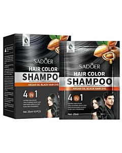 Sadoer Sampon colorant de culoare neagra cu ulei de argan 25 ml x 10 buc Black