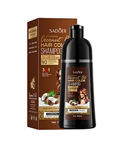 Sadoer Sampon pentru colorarea parului (cu ulei de cocos) 500 ml 3in1 Chestnut Brown