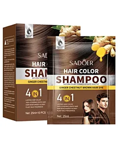 Sadoer Sampon colorant pentru par cu extract de ghimbir 25 ml x 10 buc Chestnut Brown