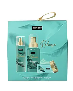 Sence Collection Caseta femei:Spuma de baie+Spray de corp+Exfoliant de corp 300+100 ml+150 g Release