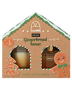 Sence Collection set de craciun:Lumanare+Odorizant cu bete 120 g+100 ml Gingerbread House