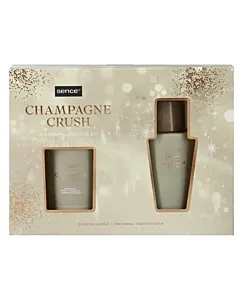 Sence Collection set de craciun:Lumanare+Odorizant cu bete 100 g+100 ml Champagne Crush