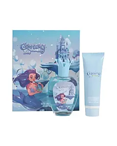 Set cadou Glittery Blue Princess cu parfum și gel de duș pentru copii.