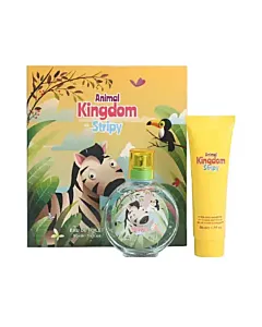 Set cadou Animal Kingdom Stripy cu parfum și gel de duș pentru copii.