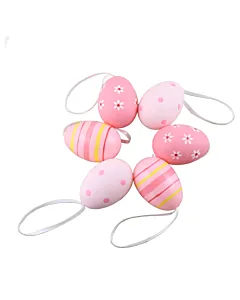 Set 6 oua din plastic 6 cm Pink