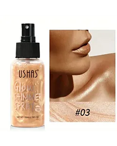 Spray Ushas Shimmer pentru față și corp cu efect de strălucire, 76ml, No. 03