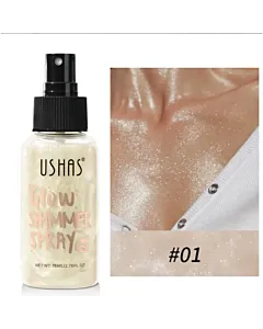 Spray Ushas Shimmer pentru față și corp cu efect de strălucire, No. 01, 76ml