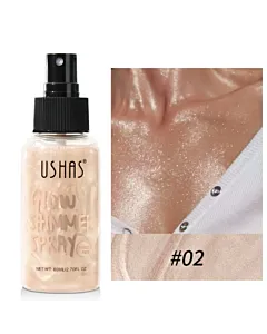 Spray Ushas Shimmer pentru față și corp cu efect de strălucire, No. 02, 76ml
