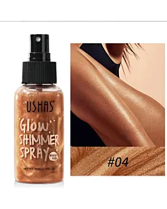 Spray Ushas Shimmer pentru față și corp cu efect de strălucire, 76ml, No. 04