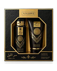 V.V.LOVE Set pentru femei:Spray de corp+Gel de dus 100+75 ml Hushed Nightfall