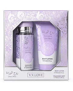 V.V.LOVE Set pentru femei:Spray de corp+Lotiune de corp 100+75 ml Crimson Bloom