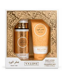 V.V.LOVE Set pentru femei:Spray de corp+Lotiune de corp 100+75 ml Rosed Altar