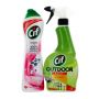Cif Crema abraziva 500 ml Pink + Cif Solutie curatat suprafete metalice de exterior 450 ml Outdoor Rust
