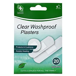 A+E Plasturi 20 buc Clear Washproof 