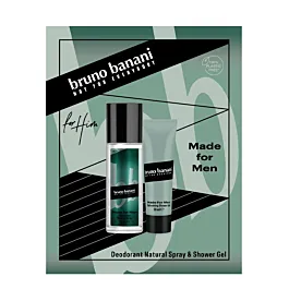 Bruno Banani Caseta barbati:Spray natural+Gel de dus 75+50 ml Made For Men
